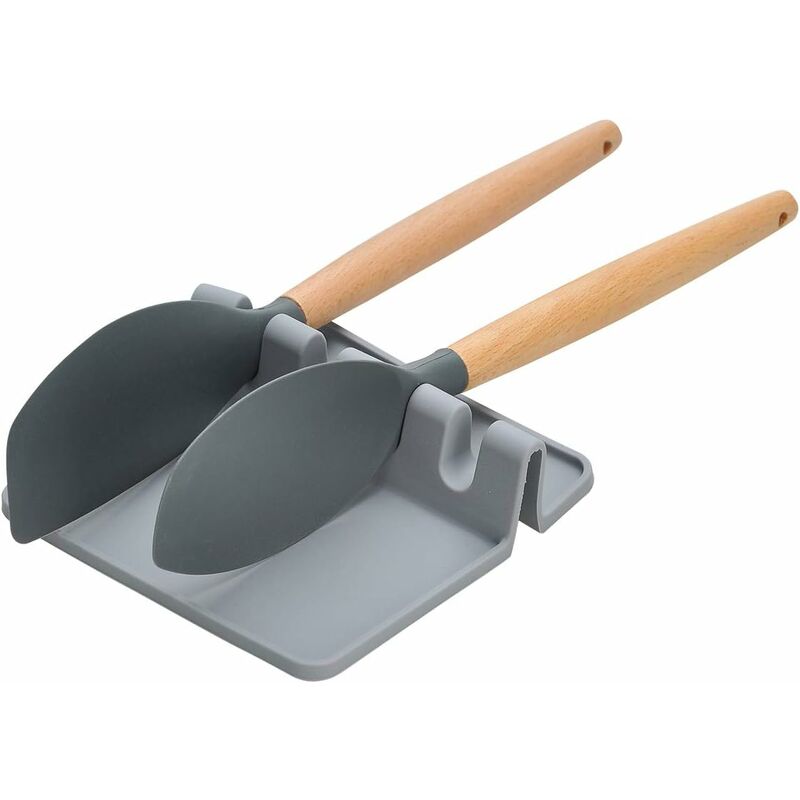 

Reposapiés de silicona para utensilios de cocina, Reposapiés, Espátula Jumbo, Cucharón, Tenedor, Soporte antideslizante, Resistente al calor,