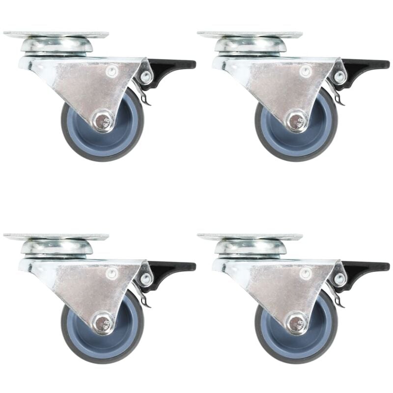 Prolenta Premium - fimei Roulettes pivotantes doubles à double frein 4 pcs 50 mm