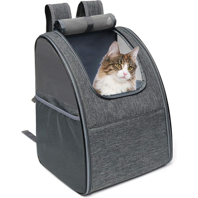 LITZEE Sac &agrave; Dos Chat Chien Sac de Transport pour Chien Respirant et Pliable Sac &agrave; Dos de Transport Chat Pliable avec Cadre Int&eacute;gr&eacute; pour Sortie Promenade