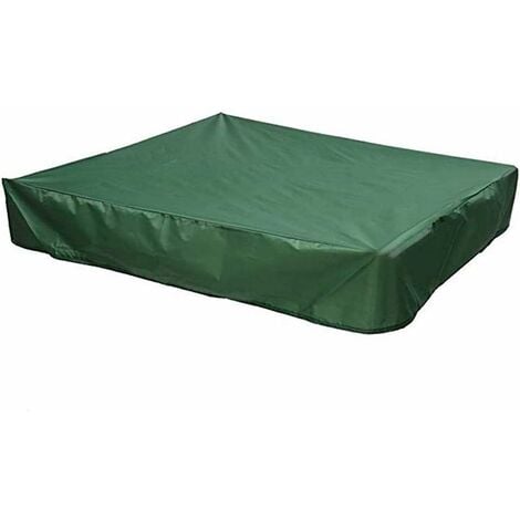 main image of "LITZEE Sandpit Cover with Drawstring Dustproof Sandpit Cover Protective Tarpaulin, Green (200x200 cm)"