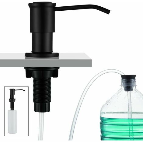 Dish Soap Squeeze Bottle for Sink Kitchen, Silicone Hand Soap Dispenser for  Bathroom, Countertop Dispenser (Black) 