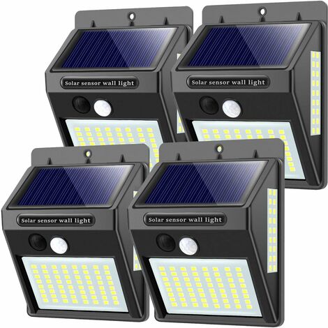 LITZEE Solarleuchten für den Außenbereich mit Bewegungssensor, Hohe Qualität 100LED-1000Lumen】 Outdoor Solarleuchte 2200mAh Solar Wasserdichte Wandleuchte Led Outdoor Solar Bewegungssensor Solarleucht