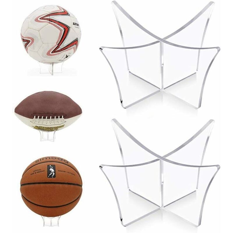 

Soporte acrílico para balón de fútbol, ​​soporte para monitor, soporte para baloncesto, voleibol, rugby, voleibol (transparente）