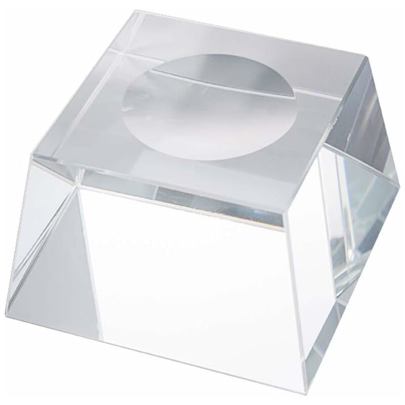 

Soporte de exhibición de esfera de cristal transparente con base de esfera de cristal transparente, curvatura cóncava, 6x6x3cm