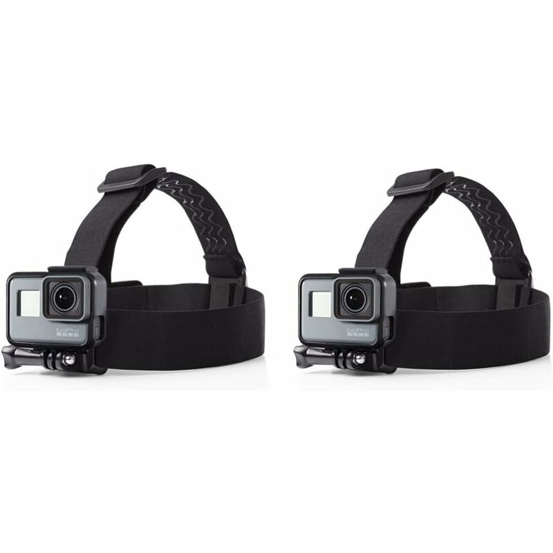 

Litzee - Soporte para diadema, soporte para cámara, paquete de 2, correa para la cabeza impermeable, diadema ajustable para fijación de cámara para
