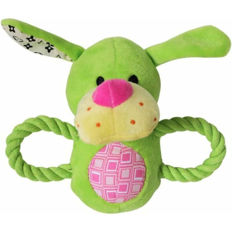 

Squeaky Squeaky Juguetes para perros con 2 asas, juguetes de peluche para perros, color verde