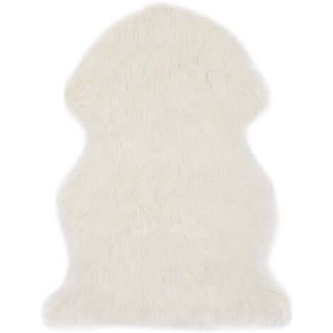 LITZEE Tapis 60 x 90 cm Peau de mouton synthétique Blanc