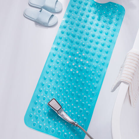LITZEE Tapis de Baignoire Antidérapant, 100 X 40 cm Tapis de Baignoire Antidérapant Lavable en Machine, avec Ventouses Fortes Tapis de Douche Antidérapant pour Enfant et Adulte (Vert)