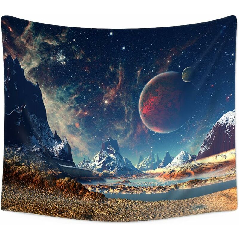 

Tapiz de pared colgante para galaxia, planeta, tapiz psicodélico, tapiz vintage (130 x 150 cm, galaxia n. ° 2)