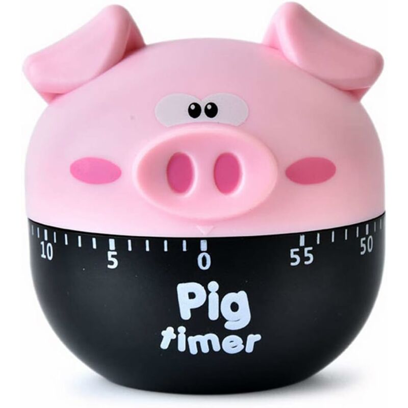 

Temporizador mecánico de alarma de tiempo de cocina, forma de cerdo, 60 minutos y 360 grados, reloj de cuenta regresiva para cocinar, herramienta de
