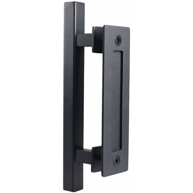 

Tirador para puerta corrediza de acero inoxidable, Tirador para puerta corrediza de granero Tirador cuadrado simple Negro