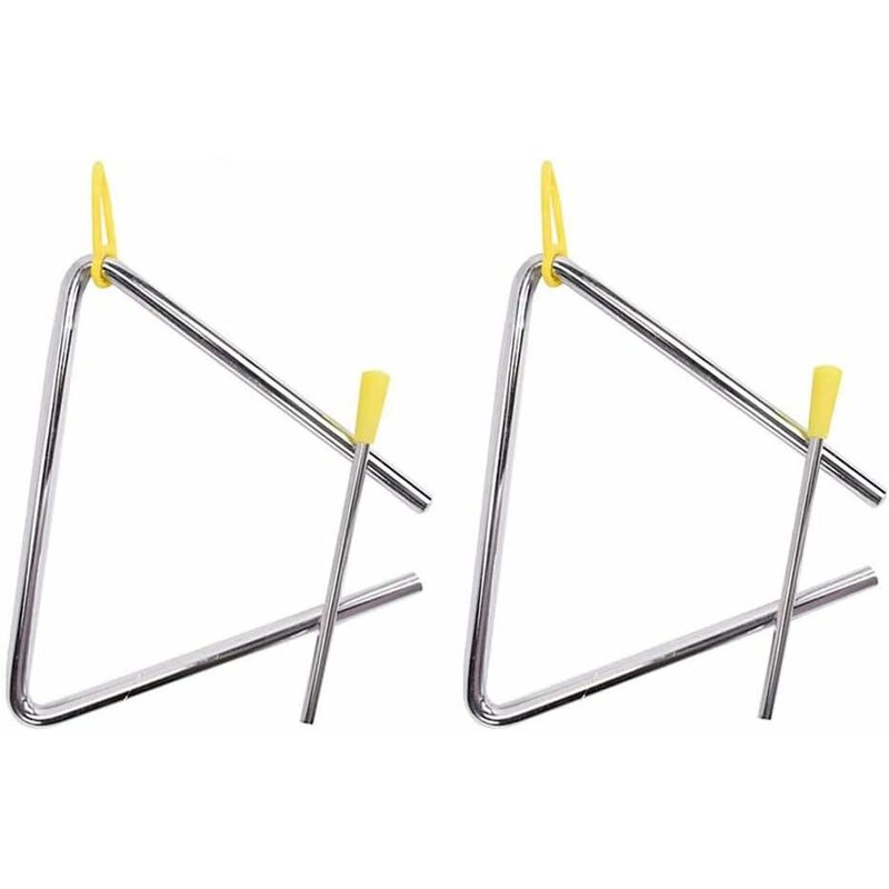 

Triangle, juego de 2 triángulos de 6 pulgadas con mango de goma, mazo de acero, instrumento de percusión con clapeta TRI-6, acero de percusión