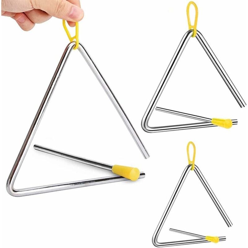 

Triángulo musical de 3 piezas, instrumento musical triangular, triángulo para niños, instrumento de percusión para niños, triángulos musicales para