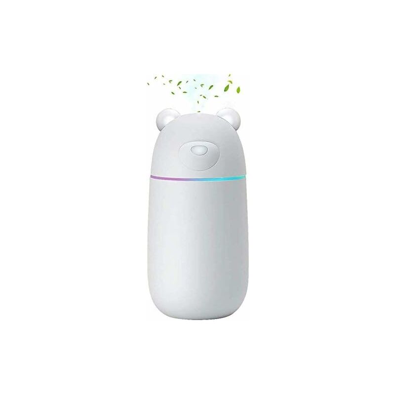 

USB Humidificador Mini Humidificador Ultrasónico Difusor 280ml Silencioso Mini Humidificador Difusor Apagado Automático con Luz LED Humidificador