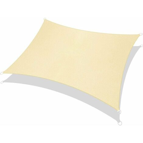 LITZEE Vela de Sombra Vela de Sombra Rectángulo Arena 2×3 Metros, Lona Impermeable 95% Protección UV, para Exterior, Jardín y Patio, Césped, Terraza Pérgola