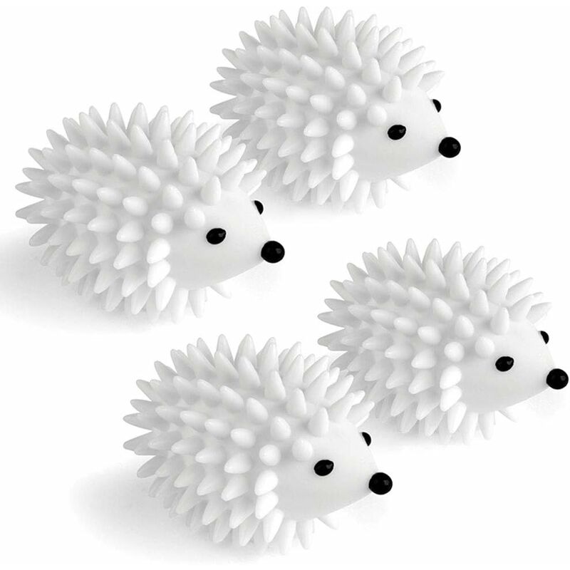 

Wash Balls Lavadora Reutilizable Secadora de bolas de lavandería, Plástico, Lindo erizo, Blanco, 4 piezas