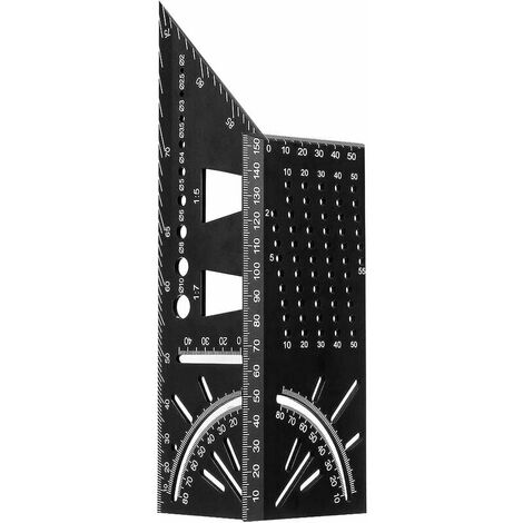 Goniometro quadrato per la lavorazione del legno Righello triangolare a  mitra in lega di alluminio Strumento di misurazione del layout ad alta  precisione per ingegnere falegname