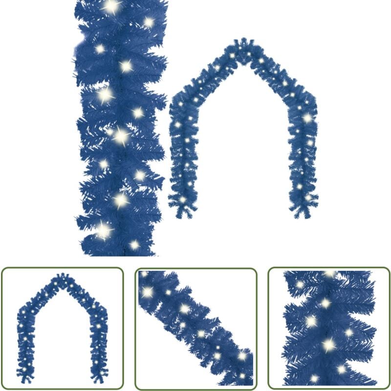 The Living Store Guirlande de Noël avec lumières led 5 m Bleu - Guirlande De Noel - Décorations De Noël - Lumière Led - Éclairage Festif - Chaîne