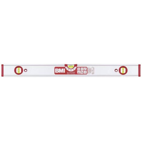 Livella a bolla ALUSTAR 180cm in alluminio argento ± 0,5 mm/m con calamita interna