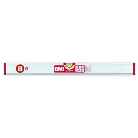 Livella a bolla ALUSTAR 60cm alluminio argento ± 0,5 mm/m con calamita interna