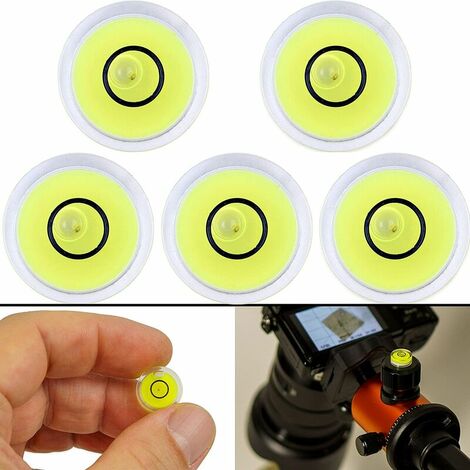 Livella a bolla d'aria, confezione da 5, Ø 12 mm di diametro, livella a bolla d'aria di precisione con bolla d'aria, mini livella a bolla d'aria per macchine fotografiche, campeggio e roulotte, livell