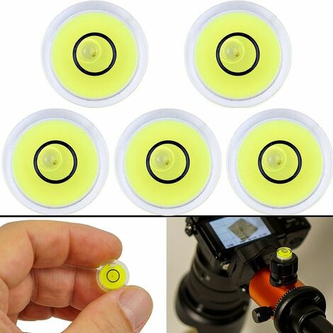 Livella a bolla d'aria, set da 5, diametro Ø 12 mm, livella a bolla d'aria di precisione con bolla d'aria, mini livella a bolla d'aria per macchine fotografiche, campeggio e roulotte, livella a bolla