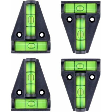 Livella a bolla, piccola livella magnetica a forma di T con 2 bolle di livellamento. Set da 4, per accessori per camper, stabilizzatori, telecamere o altre attrezzature da livellare.