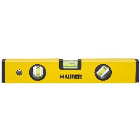 LIVELLA ALLUMINIO 3 BOLLE FISSE 60CM C/BASE MAGNETICA - MAURER