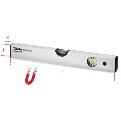 Livella con Base Magnetica Beta 500 mm con 2 Fiale Infrangibili 016960205
