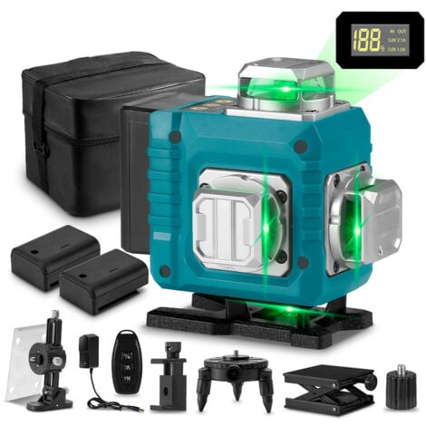 Livella laser 4 x 360°, strumento di livellamento incrociato autolivellante 4D 16 linee laser - 25 m - LK-808