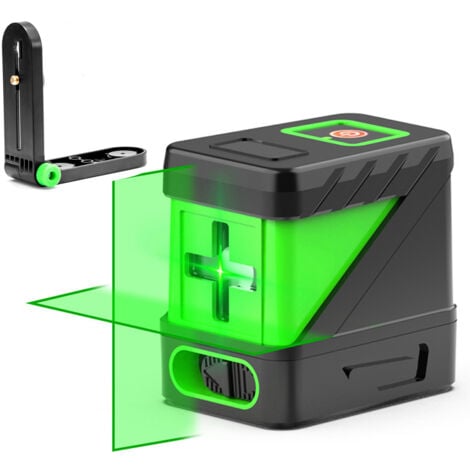 Livella Laser a croce verde, SDLOGAL linea laser Autolivellante, con base, linea trasversale/orizzontale/verticale, 20 m, per interni ed esterni (batteria non inclusa)