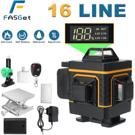 INSMA Livella laser Bluetooth e telecomando LCD con custodia rigida 4D 16 linee incrociate