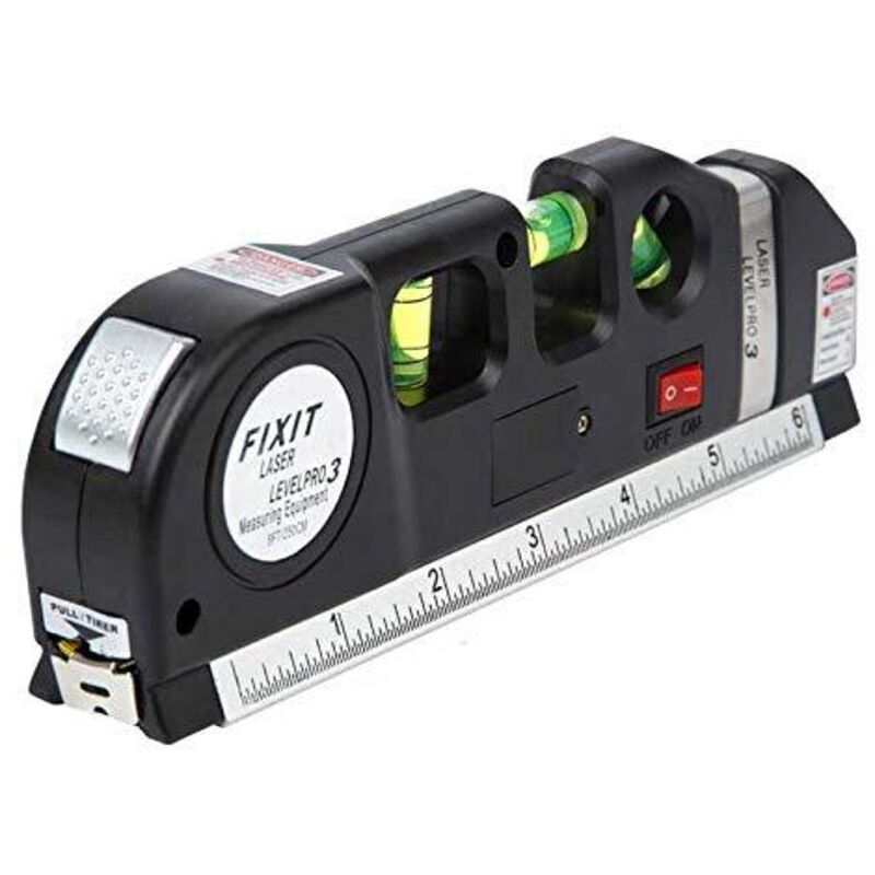 Livella laser multifunzionale con misurazione laser e metro a nastro da 2,4 metri (8 piedi), righelli standard e metrici regolabili.