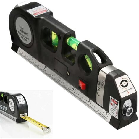 Livella laser multifunzione incorporata da 8 piedi - Righello, livella laser - Linea del raggio laser per cornici, supporti per quadri, supporto TV, telaio per porte da falegname, mattoni,