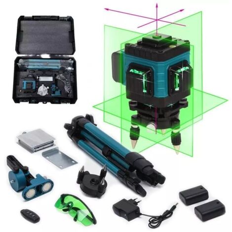 Livella laser tracciatore autolivellante 4D 16 linee 360° rotazione linea verde