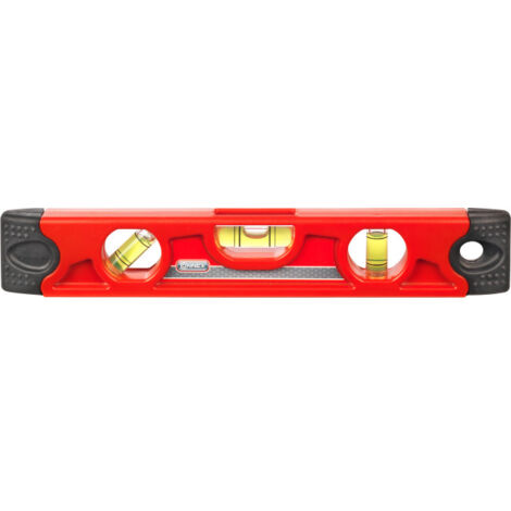 Livella Magnetica con 3 Bolle 45° Leggibile Tappi in Gomma Torpedo 23 cm Masidef