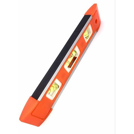Livella magnetica da 230 mm - Piccola livella magnetica infrangibile a siluro con 3 bolle di livello - Livella per barca - Livella per impalcature per costruttori