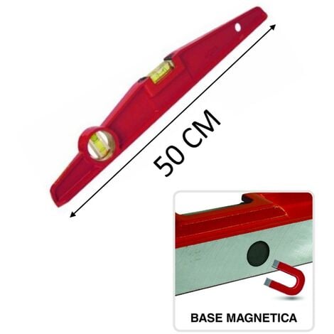 Livella metrica a bolla magnetica in alluminio 80 100 cm con metro 91838