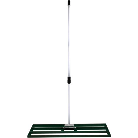 Livellatrice 100cm x 32cm Rastrello Livellatore Leggero Acciaio Zincato Alluminio Verde 1,2 - 1,9m Manico Estensibile Facile Impugnatura Attrezzo Giardino Erba Terreno Tappeto Erboso Artificiale Conci