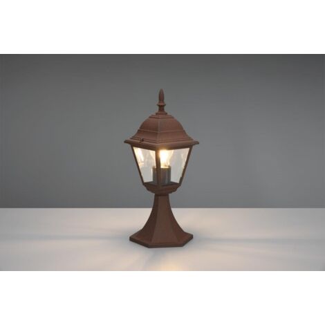 LIVENZA PALO SEGNAVIALI DA ESTERNO 4 LATI FUSIONE DI ALLUMINIO RUGGINE E VETRO TRASPARENTE H. 36,5CM IP44