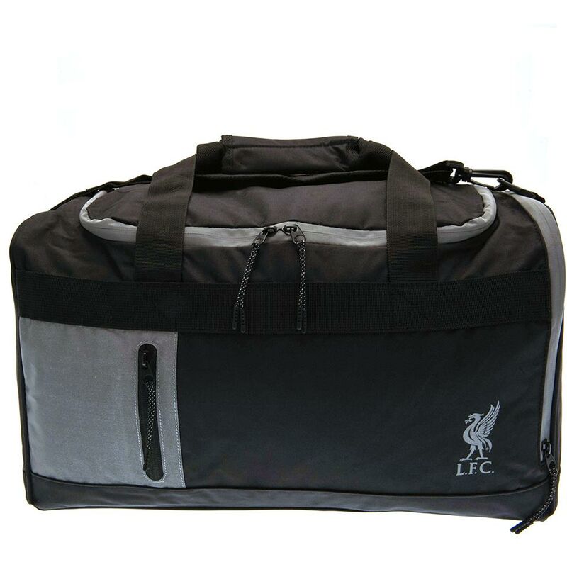 Liverpool fc Crest Holdall (One Size) (Black/Silver) - Black/Silver