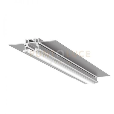 LIVERPOOL FM- SISTEMA MODULARE SEZIONABILE AD INACASSO E SCOMPARSA PIU DIFFUSORE TRASPARENTE COLORE ARGENTO OSSIDATO MT 2