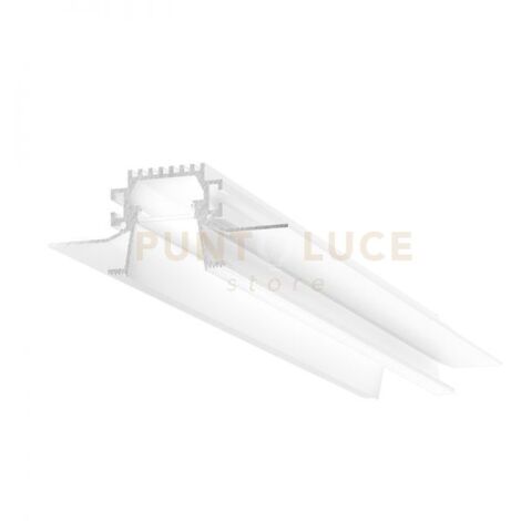 LIVERPOOL RG -  SISTEMA MODULARE SEZIONABILE AD INACASSO E SCOMPARSA PIU DIFFUSORE 20mm RIENTRATO TRASPARENTE COLORE BIANCO MT 2