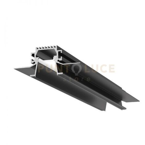 LIVERPOOL RG -  SISTEMA MODULARE SEZIONABILE AD INACASSO E SCOMPARSA PIU DIFFUSORE 20mm RIENTRATO TRASPARENTE COLORE NERO MT 2