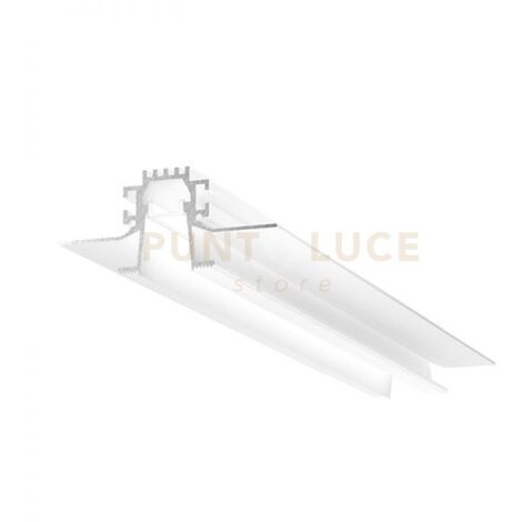LIVERPOOL RP  - SISTEMA MODULARE SEZIONABILE AD INACASSO E SCOMPARSA PIU DIFFUSORE 20mm RIENTRATO TRASPARENTE COLORE BIANCO MT2