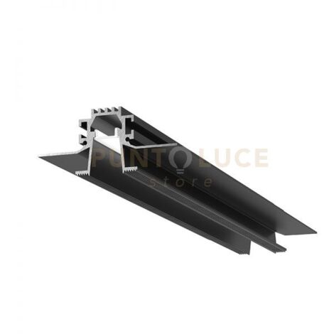 LIVERPOOL RP  - SISTEMA MODULARE SEZIONABILE AD INACASSO E SCOMPARSA PIU DIFFUSORE 20mm RIENTRATO TRASPARENTE COLORE NERO MT2