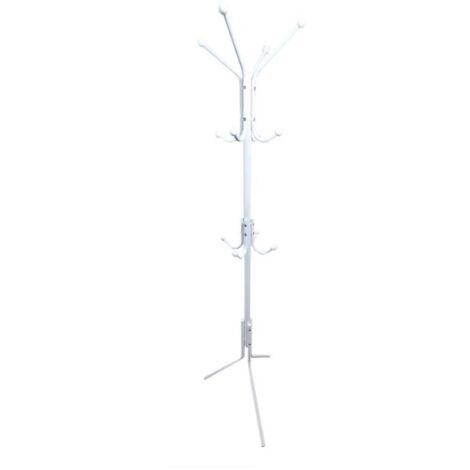 LIVIA - Garderobenständer auf Metallfuß - 3 Ebenen 12 Haken - Höhe 182 cm
