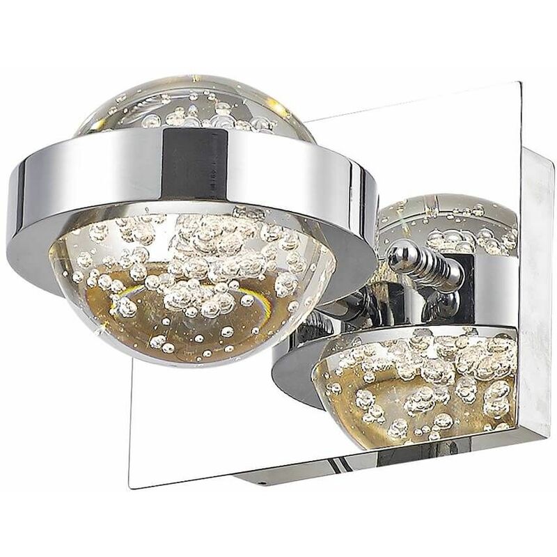 10darlighting - Livia wall light in polished chrome and bubble glass 1 light