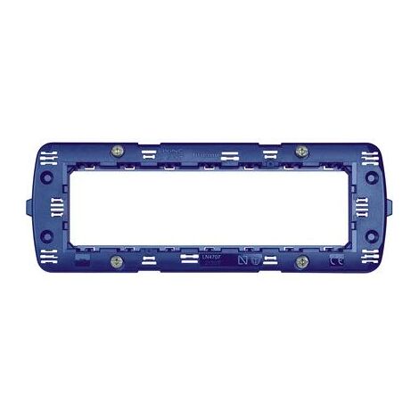 Living International Supporto per placche tonde, quadre, fissaggio con viti, 7 moduli