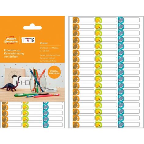 LIVING Kinder 96x Stift-Etiketten 31x6mm